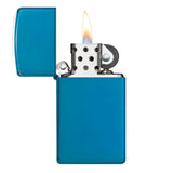 Zippo®Slim mit Gravur | High Polish Blue - Sapphire | Personalisiertes Sturmfeuerzeug