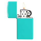 Zippo®Slim mit Gravur | Turquoise | Personalisiertes Sturmfeuerzeug