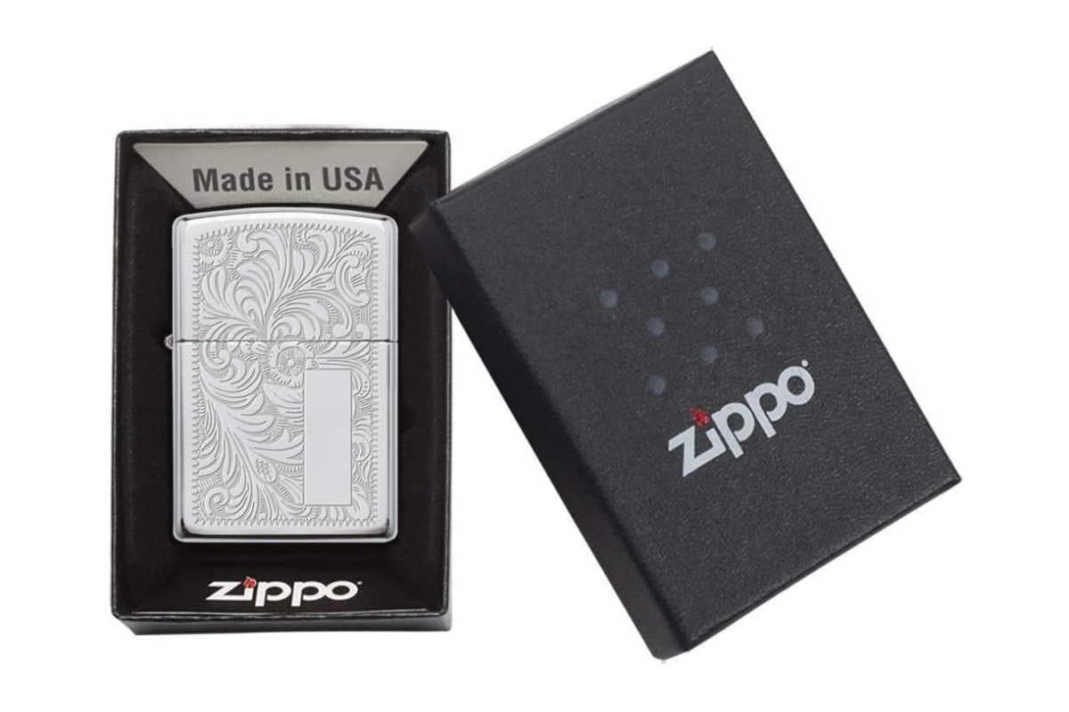 Zippo Venetian Chrome mit Gravur Bild 4