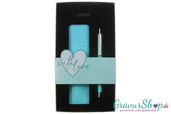 Lamy Swift Set Tintenroller lagoon mit Gravur 